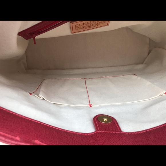 NWOT Handmade Red Leather Tote - Never Used - Picture 7 of 10